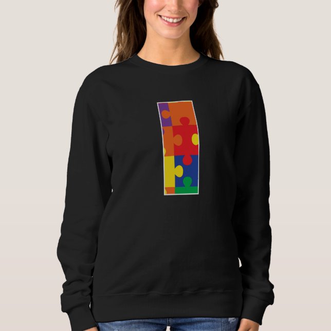 Moletom Monogram I in Multi Color Puzzle Pieces (Frente)