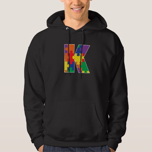 Moletom Monogram K in Multi Color Puzzle Pieces (Frente)