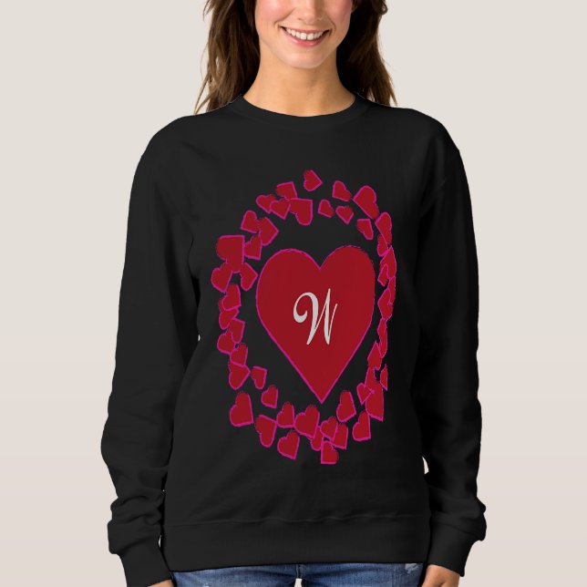 Moletom Monogram W  Heart Wreath Shape (Frente)