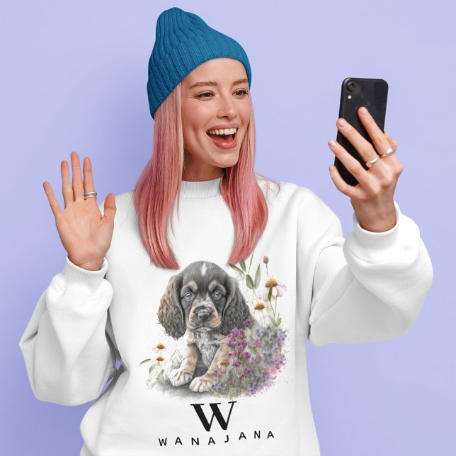 Moletom Monograma do Nome Personalizado de Foto Pet do Cac (Criador carregado)