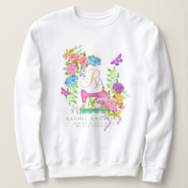Moletom Monograma Floral de Fita de Seala Branco