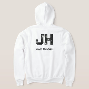 MOLETOM MONOGRAMA MINIMALISTA PRETO DE DUAS LETRAS NOME BR