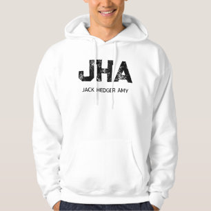 MOLETOM MONOGRAMA MINIMALISTA PRETO DE TRÊS LETRAS NOME BR