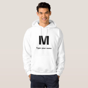 Moletom Monograma & Nome em Hoodie Branco e Outro Luz