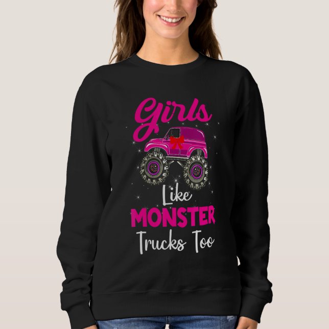 Moletom Monster Truck Girls Como Monstros Também Aniversár (Frente)