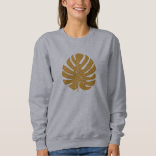Moletom Monstera Leaf Nature Desenho em Amarelo de Mostard