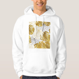 Moletom Monstera Leaves: Ouro Branco