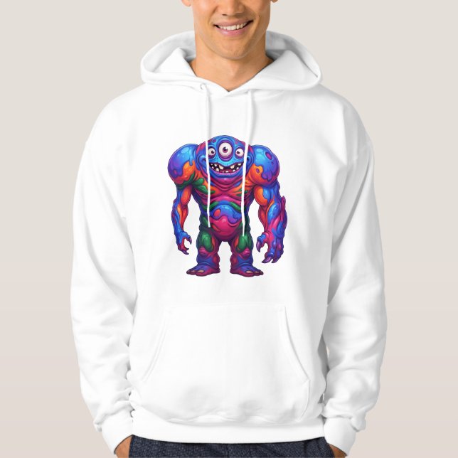 Moletom Monstro Arco-Íris Vibrante (Frente)