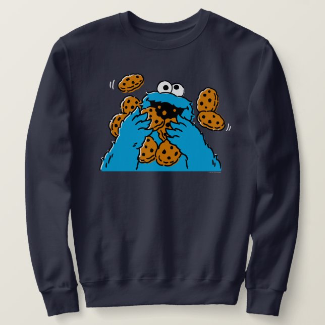 Moletom Monstro Come Cookie Comendo Todos os Cookies (Frente do Design)