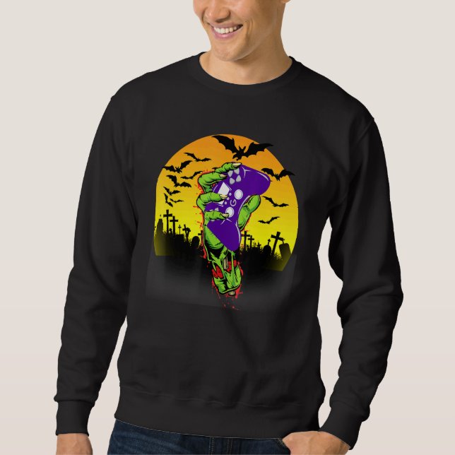Moletom Monstro de Videogame Mão de Zumbi de Halloween (Frente)