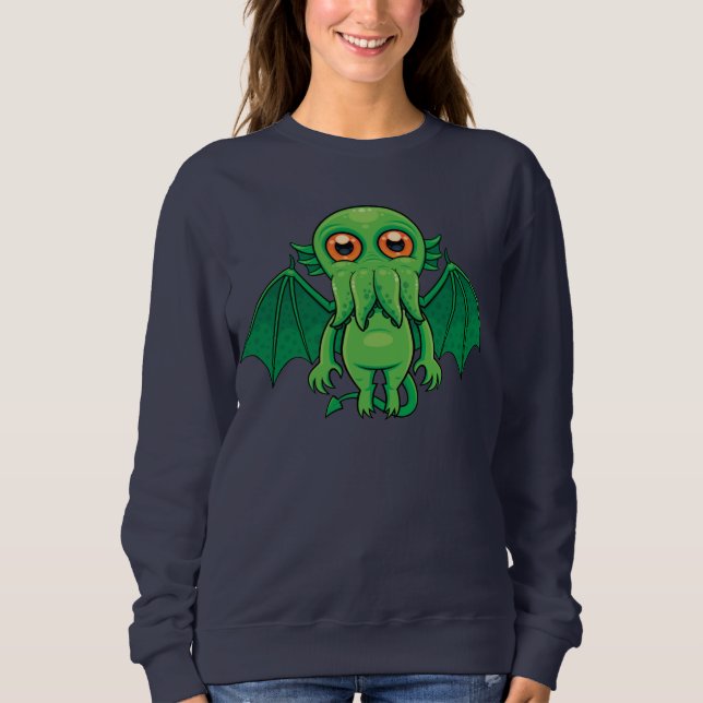 Moletom Monstro do Cthulhu Verde Bonito (Frente)