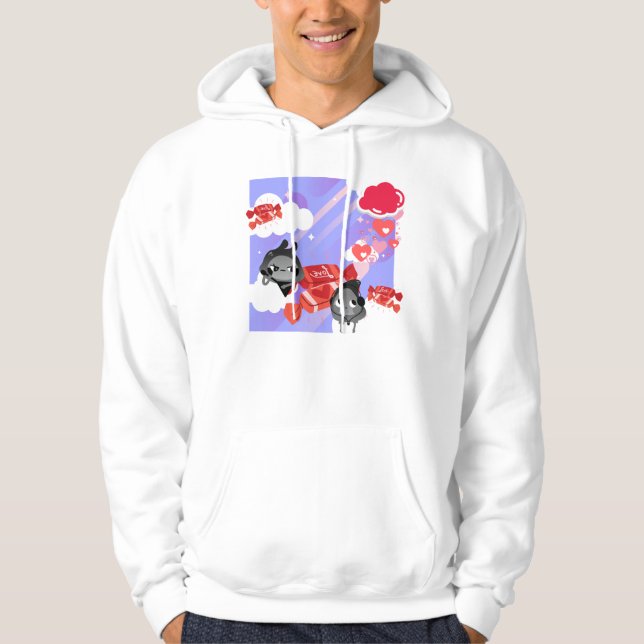 Moletom Monstros Chibi Goth-Lite Fofos com Doce de Amor (Frente)