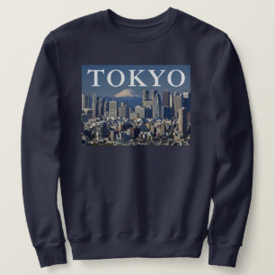 Moletom Monte Fuji Paisagem do Distrito de Shinjuku Tóqu