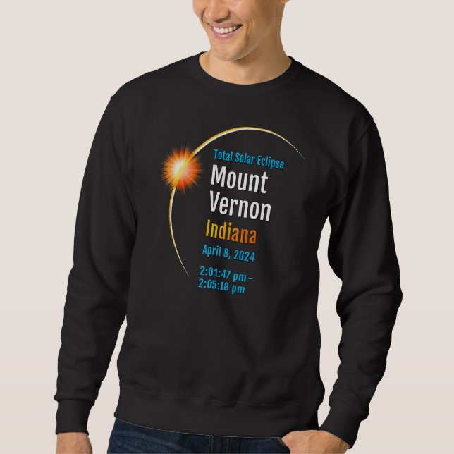 Moletom Monte Vernon Indiana No Eclipse Solar Total 2024 1 (Frente)