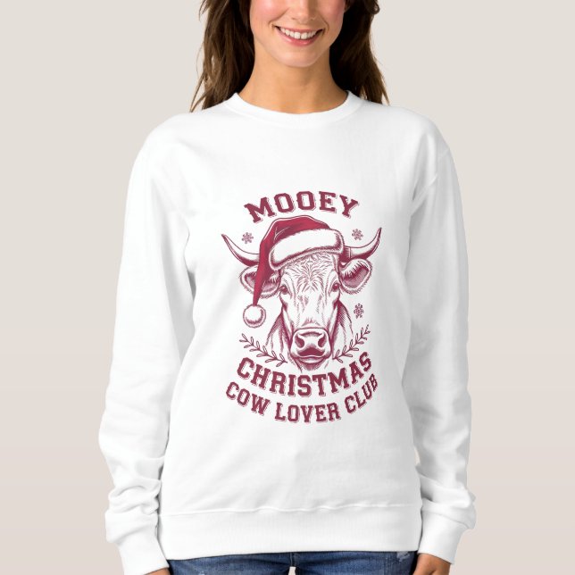 Moletom Mooey Christmas Western Cow Lover Club Xmas Season (Frente)