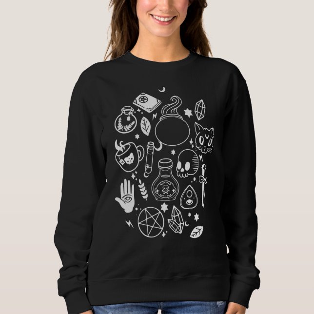 Moletom Moon Phases Cat Pagan Witan Wicca Wiccan (Frente)