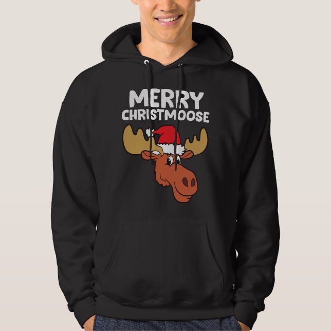 Moletom Moose Christmas Hat Moose Feliz Christmoose Feliz (Frente)