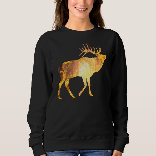 Moletom Moose Deer Reindeer Animal Motif Floresta Selvagem (Frente)