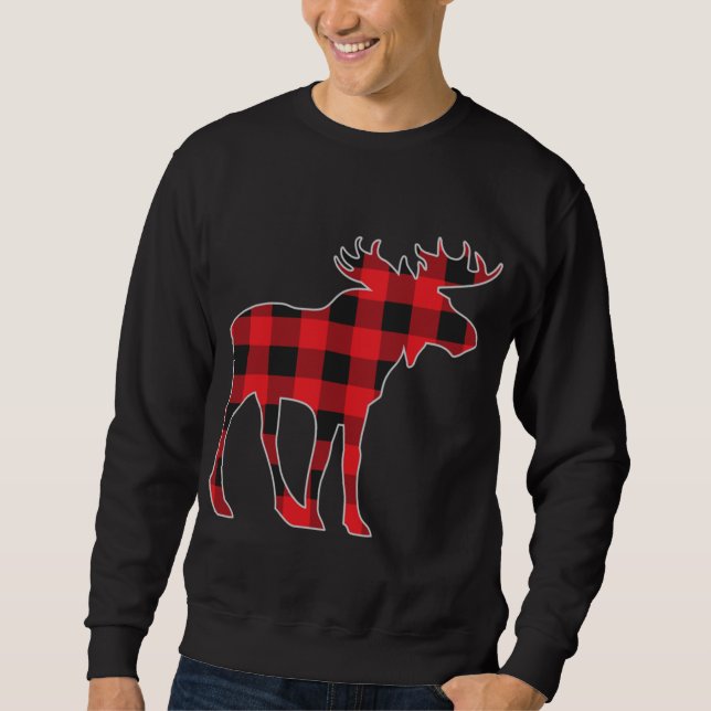 Moletom Moose Elk Xadrez Buffalo Check Pajama Lumberjack C (Frente)