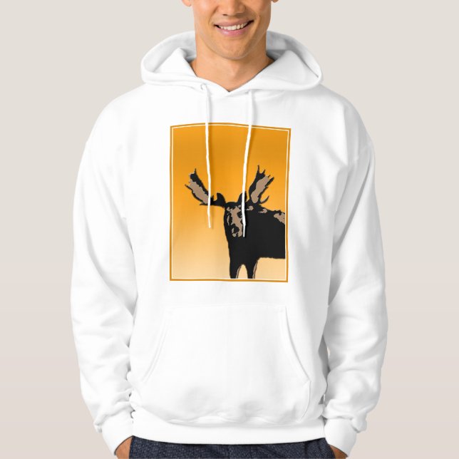 Moletom Moose no Sunset - Arte original sobre a vida selva (Frente)