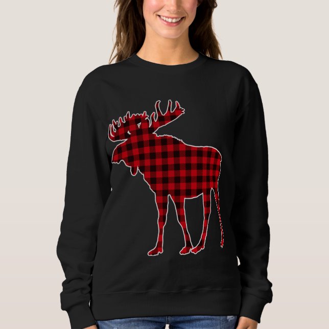 Moletom Moose Red Xadrez Buffalo Matando Pajama (Frente)