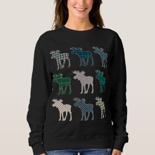 Moletom Moose Xadrez Diversão Moose Amantes Correspondendo