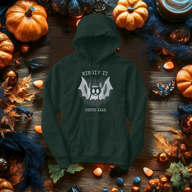 Moletom Morcego Branco retro voador - Halloween Retrô em M (Criador carregado)