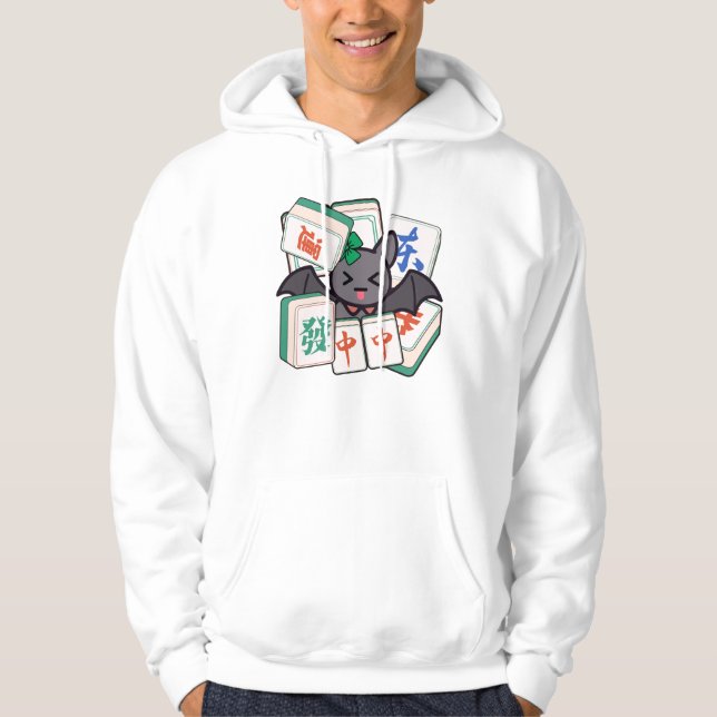 Moletom Morcego Gamer Kawaii Fofo de Mahjong (Frente)