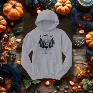 Moletom Morcego Voador - Halloween Preto em Meios-Tons Ret