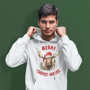 Moletom Moso-de-Cristo Engraçado, alce-de-natal
