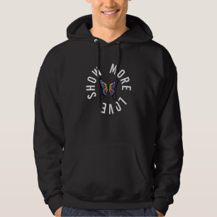 Moletom Mostrar Mais Amor Igualdade Fofo Boho Borboleta Hi