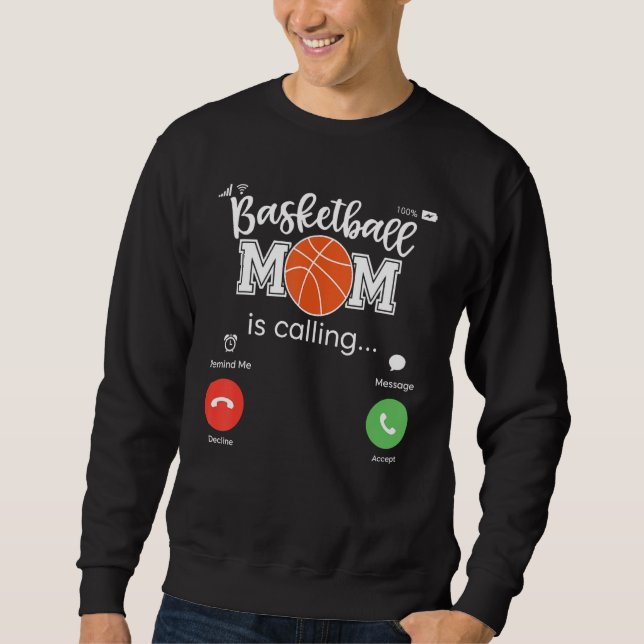 Moletom Mother Game Day Basket Ball Mama Sport Basketball  (Frente)