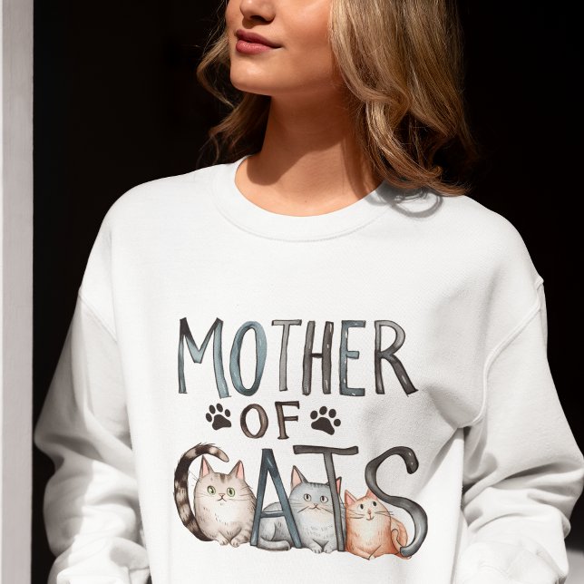 Moletom Mother of Cats, Funny Gift for Cat mom (Criador carregado)