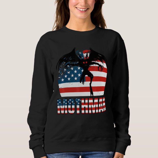 Moletom Mothman Cryptid 4º De Julho Bandeira Americana (Frente)