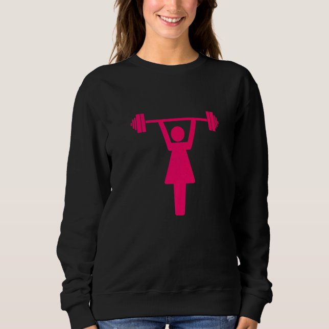 Moletom Motivação Bodybuilder Barbell Mulheres Peso Liftin (Frente)