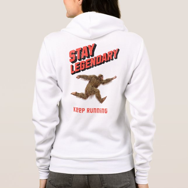 Moletom Motivação Divertida de Bigfoot Correndo (Verso)