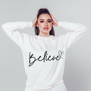 Moletom Motivational Believe Calligraphy Script Minimalist