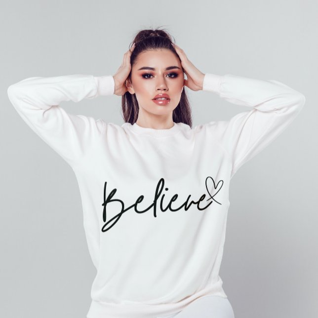 Moletom Motivational Believe Calligraphy Script Minimalist (Criador carregado)