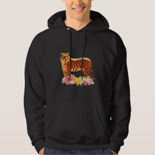 Moletom motivo de tigre predador gato flores estampa de ti