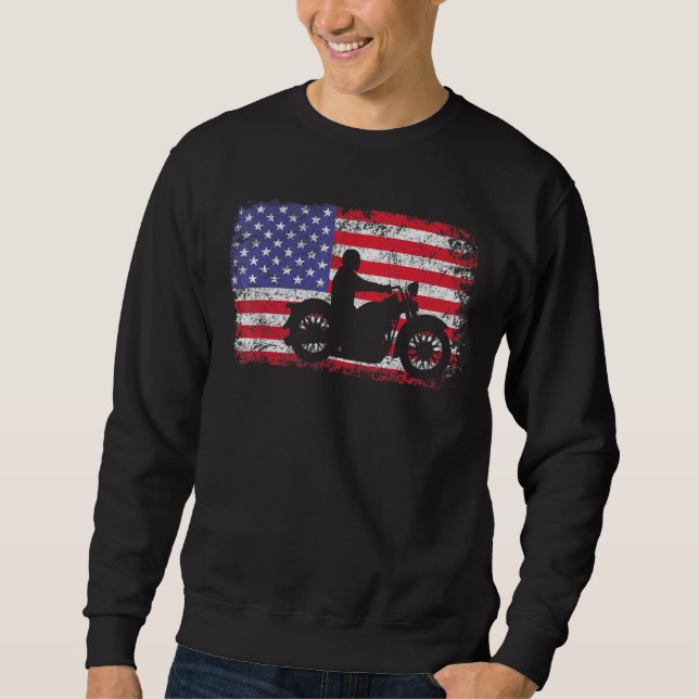 Moletom Motocicleta American Flag Biker (Frente)