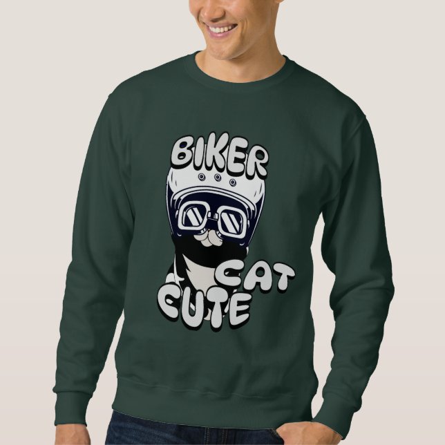 Moletom Motocicleta de Gato Biker, simples e elegante (Frente)