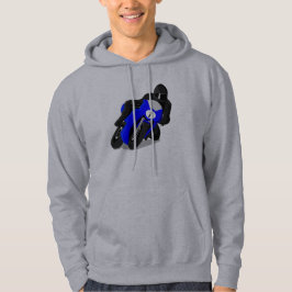 Moletom Motocicleta Rider Blue Street Bike Hoodie ou Tshir