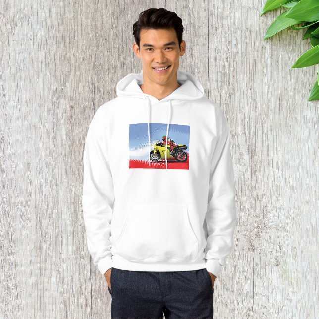 Moletom Motociclo Amarelo Mens Hoodie (Criador carregado)