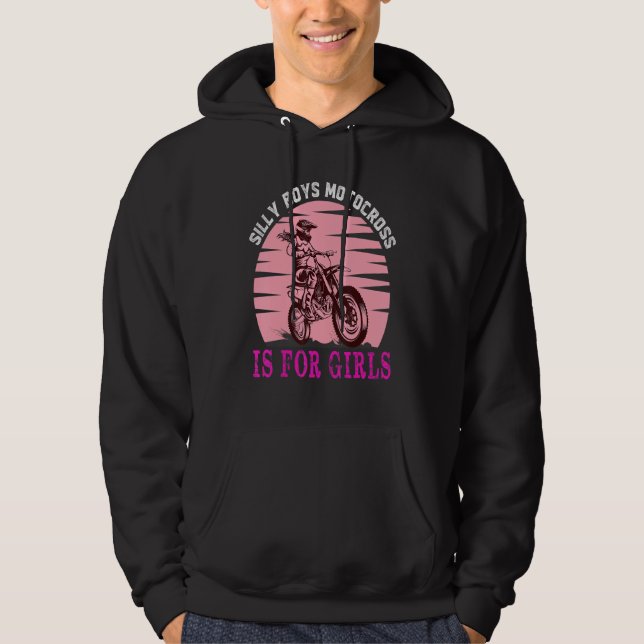Moletom Motocross Girl da Corrida Motocross de bicicleta D (Frente)