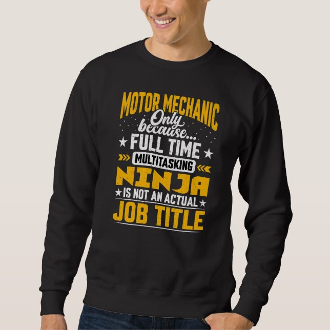 Moletom Motor Mechanical Job Title Motor Machinist (Tema d (Frente)