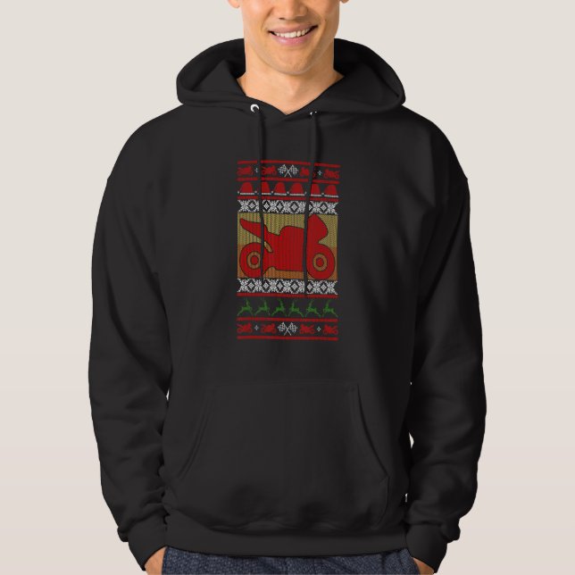 Moletom Motorcycle Rider Ugly Christmas Sweater (Frente)