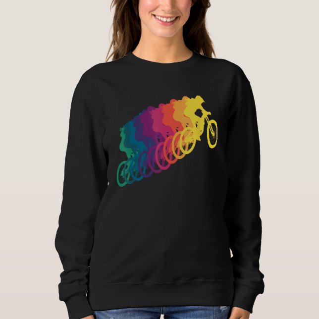 Moletom Mountain Biking Women Rainbow MTB (Frente)