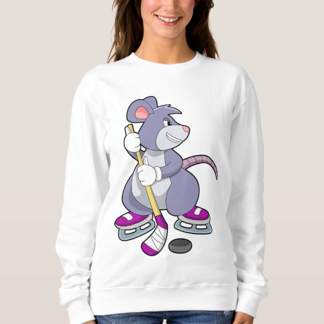 Moletom Mouse at Ice hockey with Ice hockey stick (Frente)
