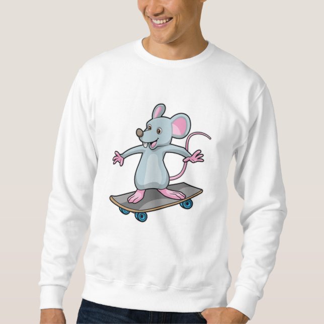 Moletom Mouse como skater com skate (Frente)