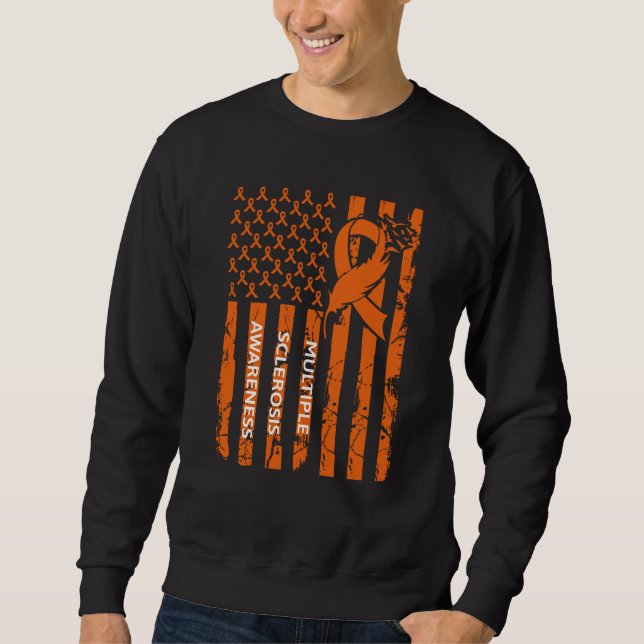 Moletom MS Warrior Multiple Sclerosis Awareness Ribbon USA (Frente)